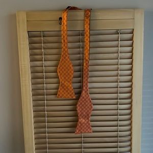 Tommy Hilfiger Orange with blue and white polka dot bow tie